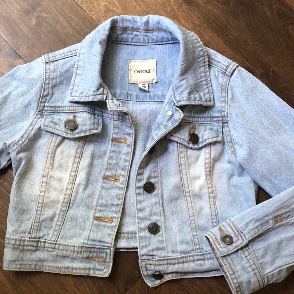 Cherokee Girls Light Wash Denim Jacket Size 6/6x